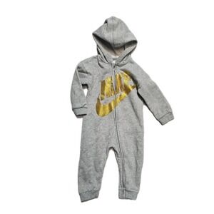 Nike‎ romper with gold glitter logo Gray Girls 24 Months